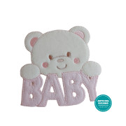 Iron-on Patch - Pink Baby Teddy Bear Face